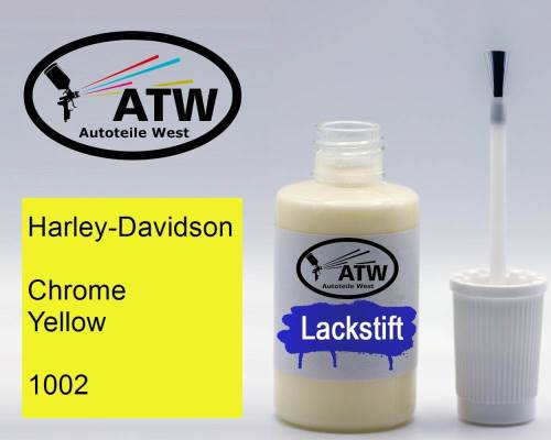 Harley-Davidson, Chrome Yellow, 1002: 20ml Lackstift, von ATW Autoteile West.